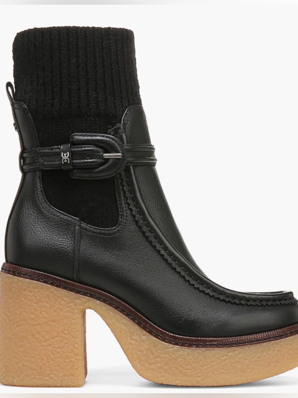 Sam Edelman Sidney Crepe Platform Sock Booties Size 8.5 - Picture 3 of 15